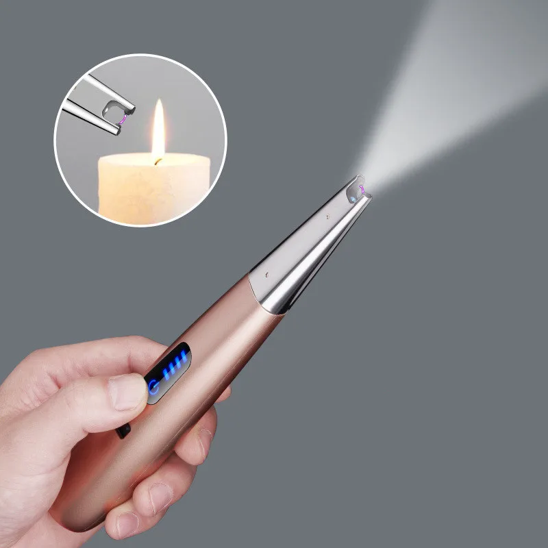 

Hot New LED Lighting Arc Igniter USB Pulse Intelligent Ignition Metal Lighter Outdoor Barbecue Kitchen Cigar Lighter Men's Gifts