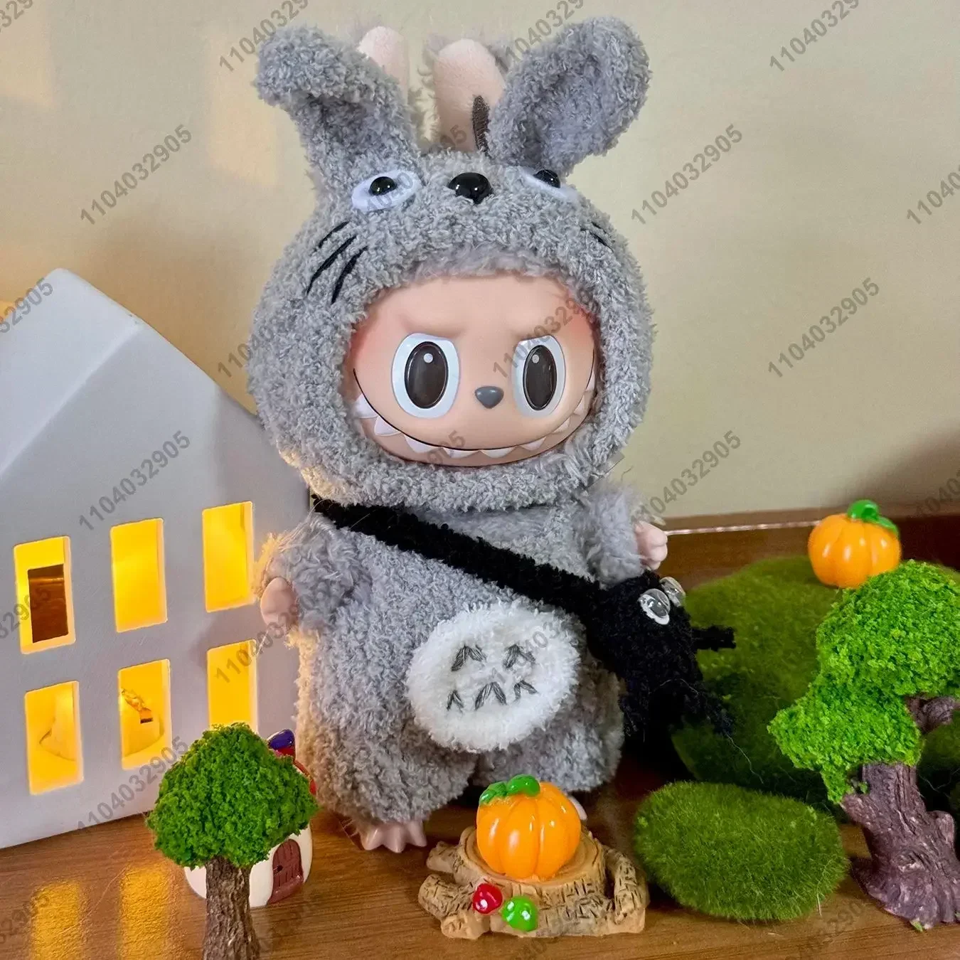Labubu The Monster Cartoon Totoro Costume Vinyl Doll Action Figure 1:1 Replica