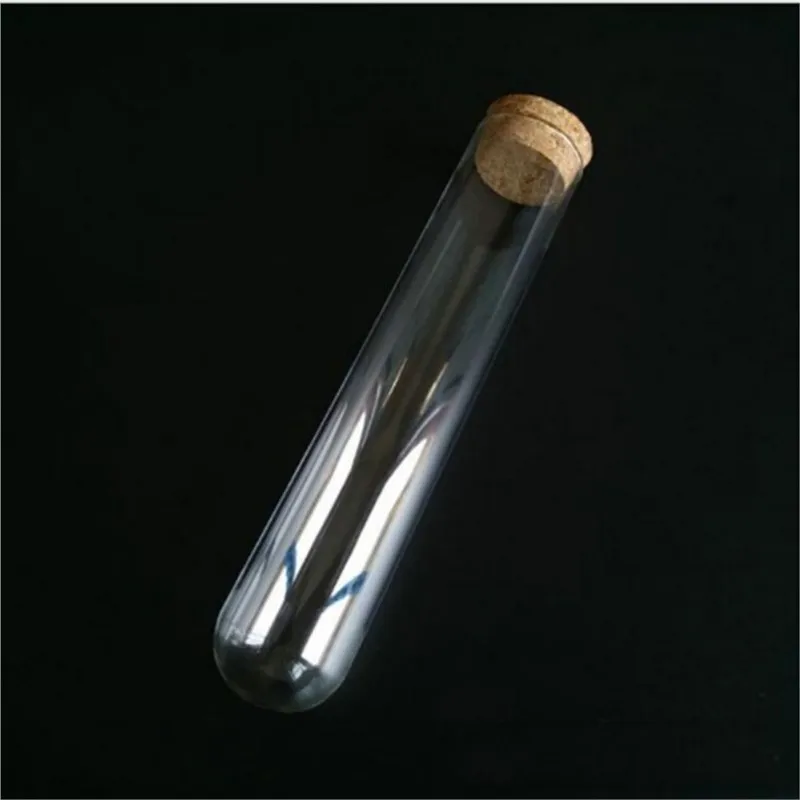5Pcs/lot Transparent Glass Test Tube DIA 20/25/30mm Long 100/150/200/300mm Round BottomTest Tube With Cork