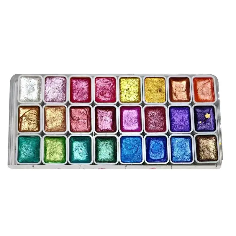 Pearlescent Watercolor Set Mica Pearlescent Pigment Art Watercolor Paint Palette Art Painting Kit Mineral Students Supplies