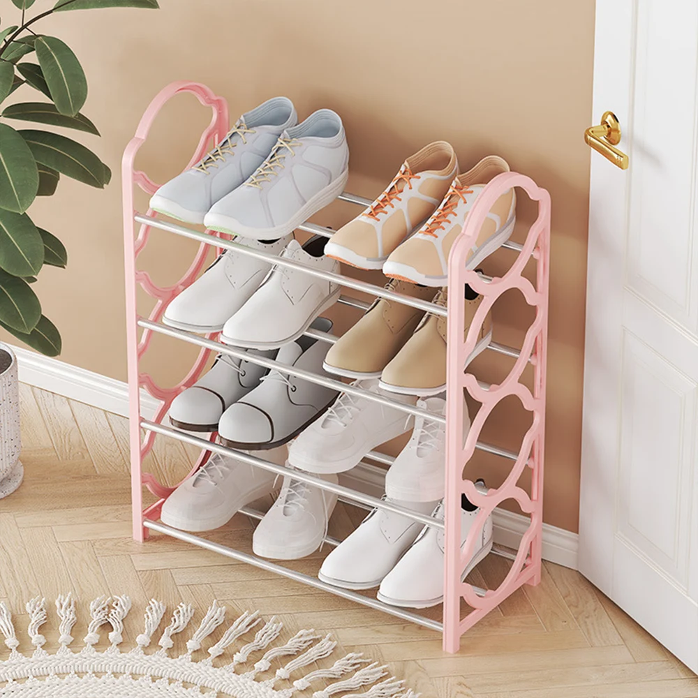 4-storey household assembled simple plastic shoe rack, space saving storage rack, outdoor shoe cabinet, hallway, small shoe rack 6