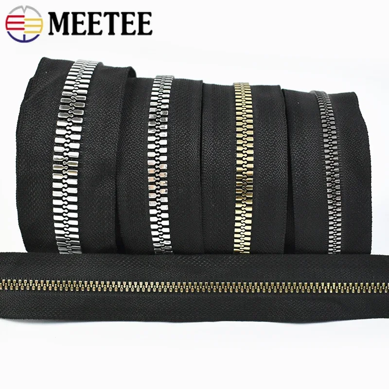 

1/2/3/5Meters Meetee 3# 5# 8# 10# 15# Resin Zipper To The Meter for Sewing Down Jacket Outdoor Tent Continuous Zippers Material