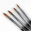BQAN New Design 4-8# Heart Shape Glitter Black Metal Handle Pure Kolinsky 3D Nail Art Brush 3