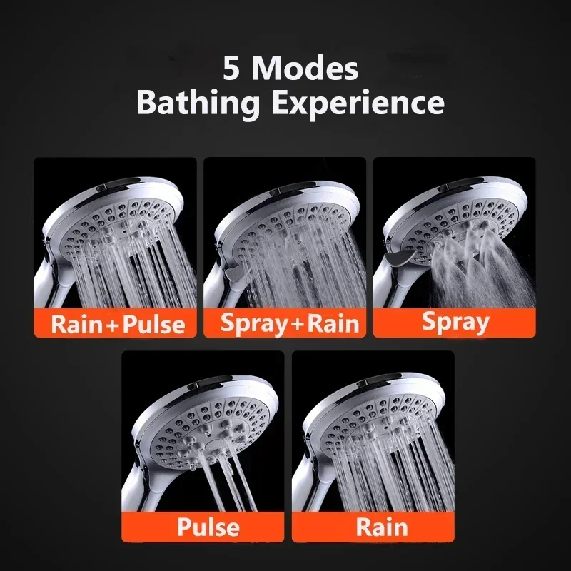 Pommeau de douche à buse en silicone à 3 modes Puissant pommeau de douche à  jet