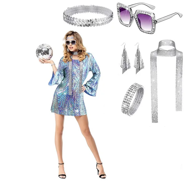 Hippie Costume Kids Groovy Hippie Costume Set - Afro Wig, Round Sunglasses & Peace Necklace (60s/70s Theme) 70s Outfits For Men