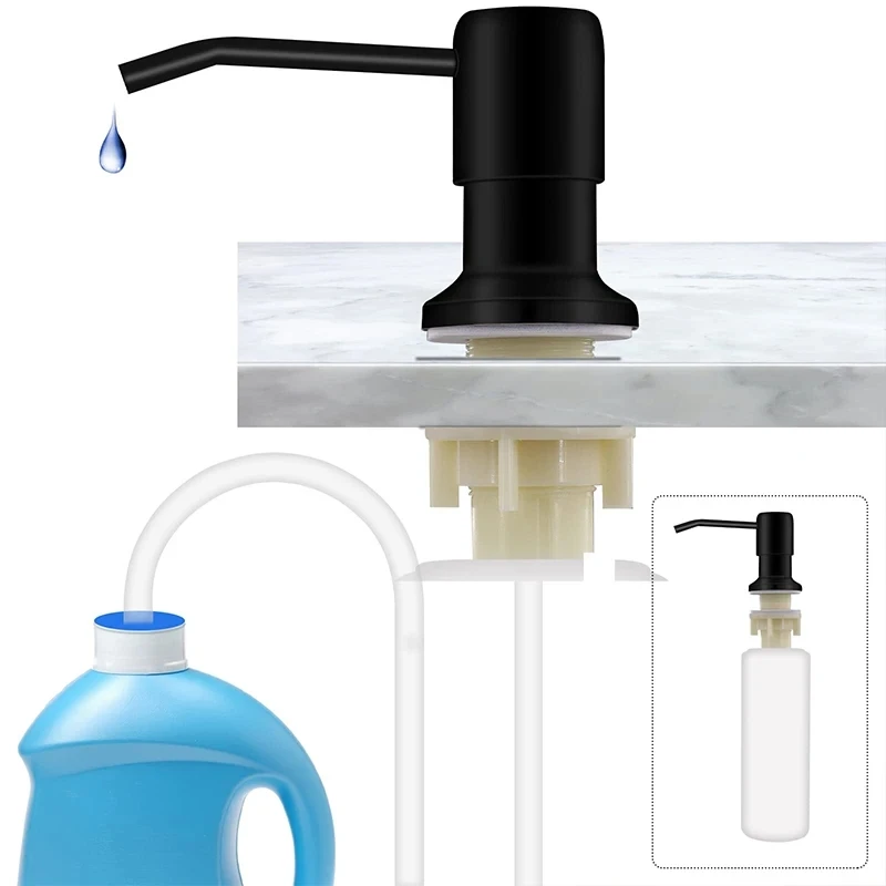 500ML Liquid Soap Bottle Sink Mount Hand Pressure Soap Dispenser Bottle  Kitchen Sink Liquid Soap Dispenser Pump Stainless Steel 3