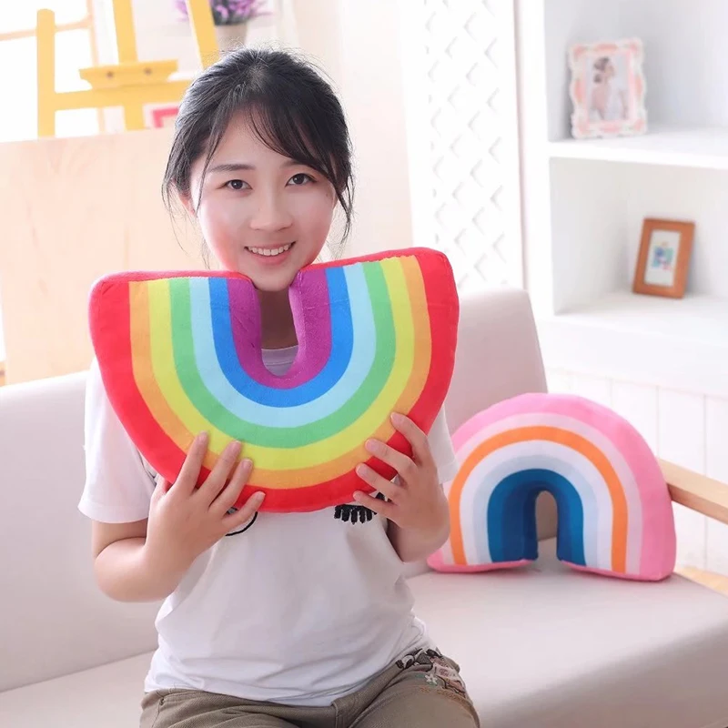 Cartoon Rainbow U Shaped Pillow Head Support Colorful Neck Pillow Car Airplane Traveling Pillow Nap Pillow-4 Kinds 2
