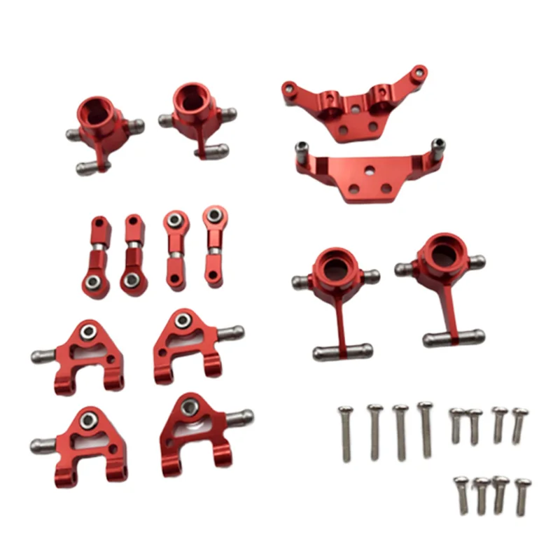 

Metal Upgraded Parts Steering Cup Swing Arm Shock Absorber Plate Set for Wltoys P929 P939 K969 K979 K989 K999 1/28 RC Car,Red