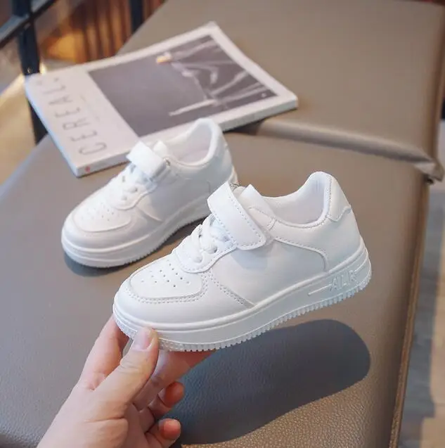 

2023 New Fashion Baby Casual Shoes Kids Autumn Boys Sneakers Shoes Toddler Pu Leather Children Shoes Black White Sport Shoes