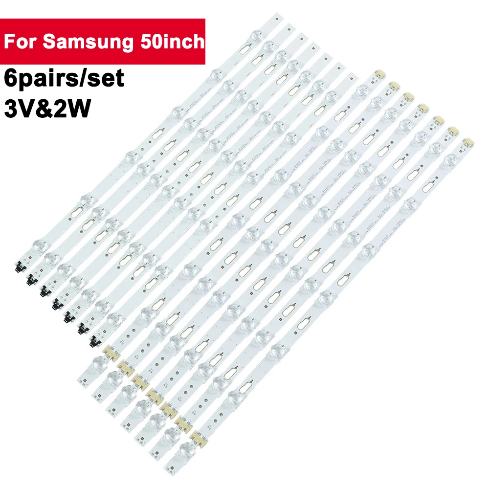 6 пар/комплект, светодиодная лента для подсветки телевизора Samsung 50 дюймов