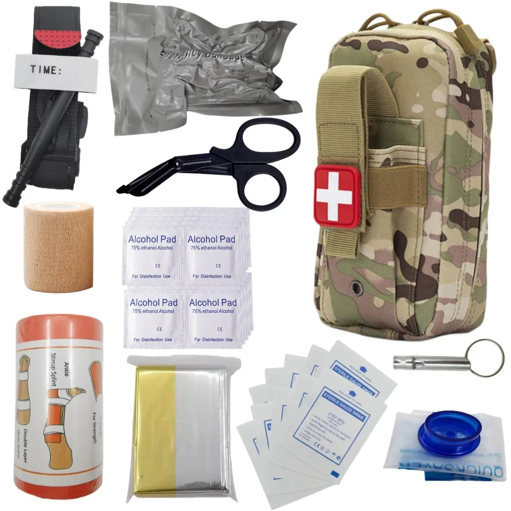 

Mergency Survival First Aid Kit Military Tactical Turnstile Admin Medical Tourniquet Camping Gear Molle IFAK EMT for Trauma