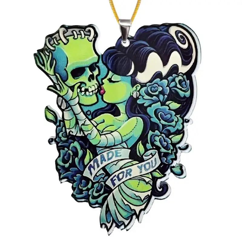 

Очаровательное Зеркало для автомобиля на Хэллоуин, украшение на зеркало заднего вида, готический призрак, праздничное украшение, интерьер Подвеска для зеркала заднего вида Home