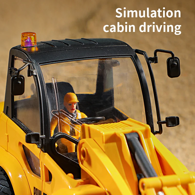 HUINA 1/24 RC Bulldozer 9CH Wireless Remote Control Loader Engineering Vehicle 2.4GHZ RC Car Model Boy Children's Toys Gifts 2