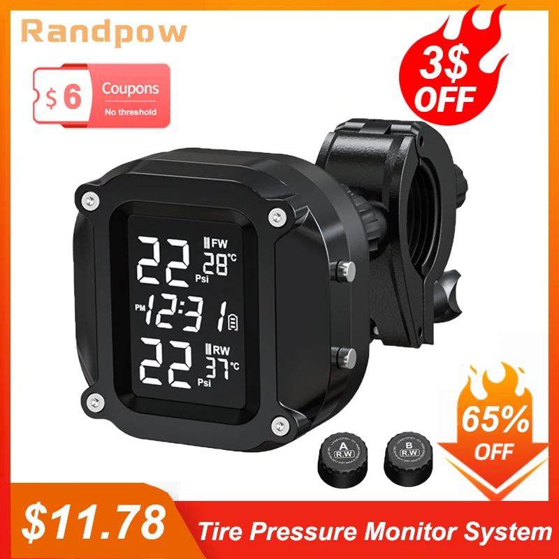 Waterproof Motorcycle Real Time Tire Pressure Monitoring System External  Sensor Wireless LCD Display Moto TPMS - AliExpress