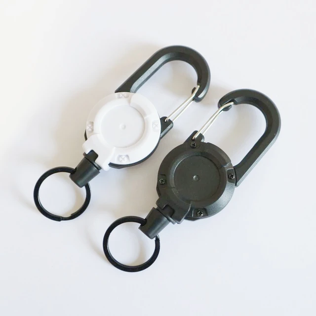 New Heavy Duty Retractable Pull Badges ID Reel Carabiner Key Chain