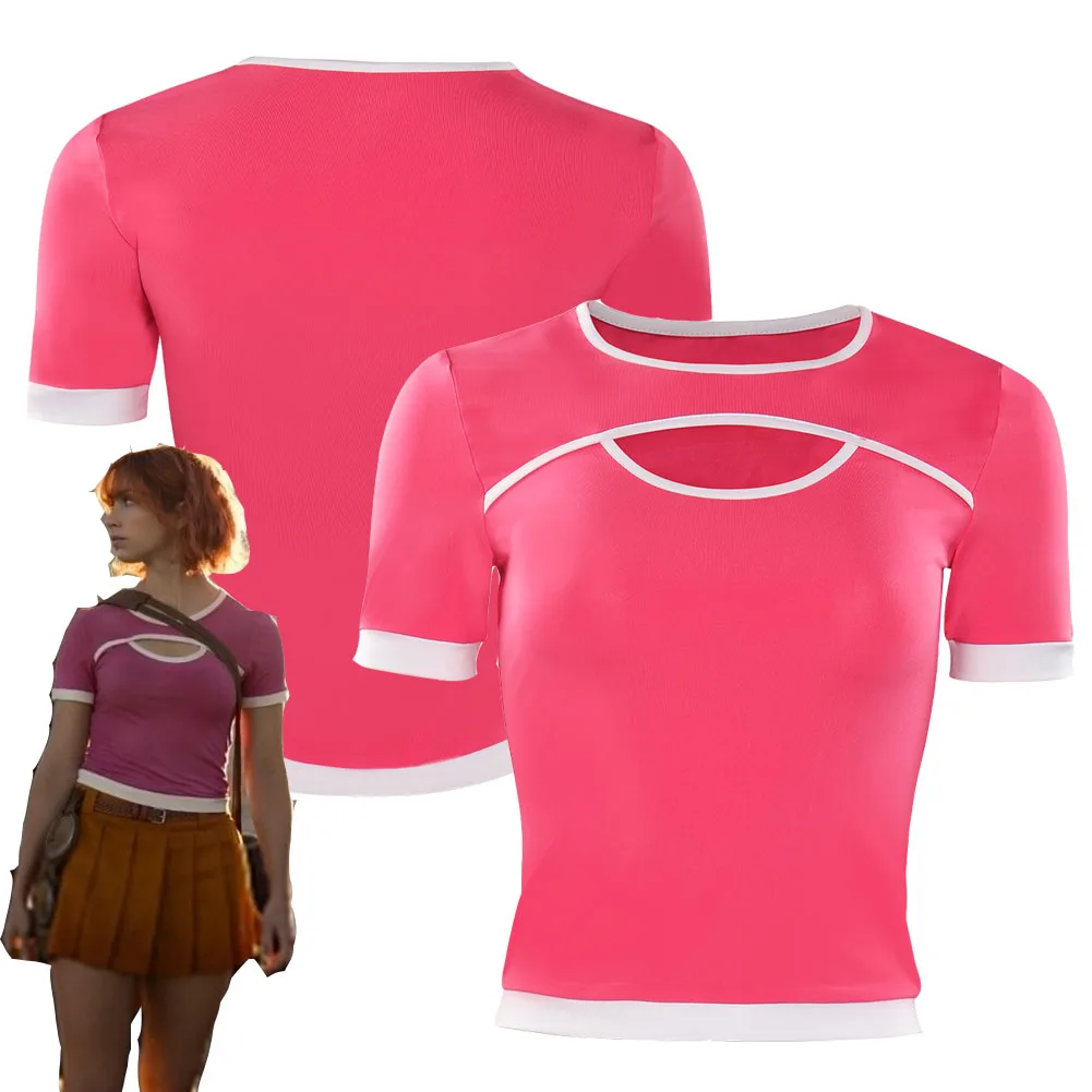 

TV One Cos Piece Nami Cosplay Women Girls Fashion Red Short Sleeves Tight T Shirt Costume Outfits Halloween Carnival Party Suit