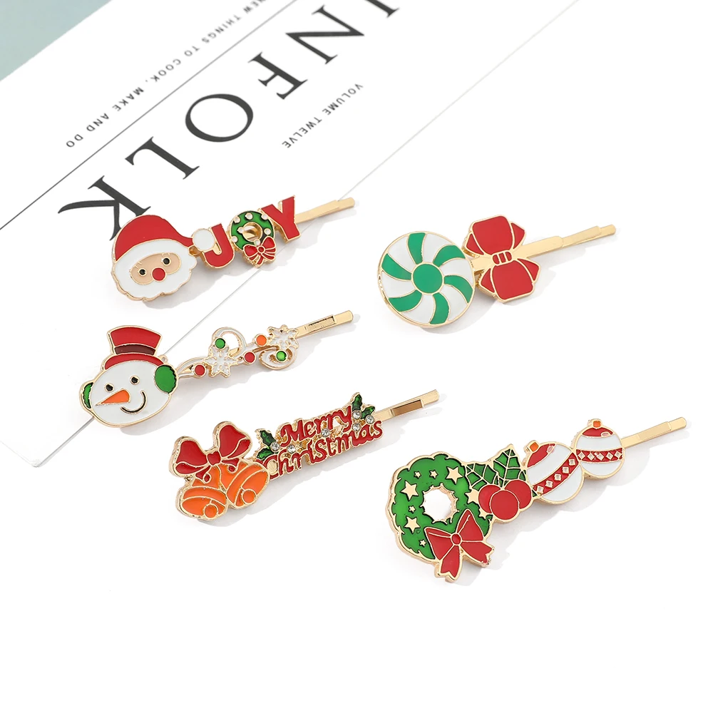 

Christmas accessory buckle clip for women Santa Claus elk hair clip, side BB clip for hair accessories