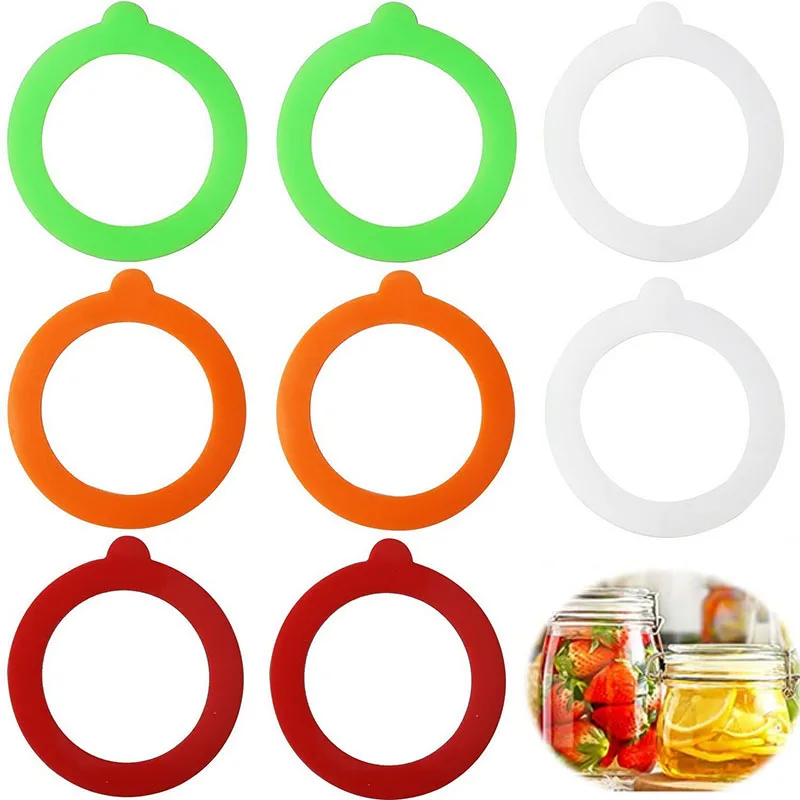 Jar Gaskets Replacement Silicone Leakproof Seals Airtight Silicone Gasket Sealing Rings for Mason Jar Lids Glass Clip Top 5Pcs