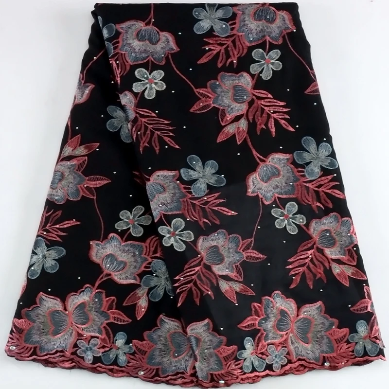 

Новое поступление, швейцарская вуаль, кружевная ткань 2023, Высококачественная африканская вышивка, хлопковая кружевная ткань с камнями для свадебного вечернего платья