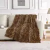 Leopard Print Blanket Fleece Throw for Bed Sofa Travel and Camping, Super Soft Cozy Fluffy Plush Print Blanket for All Seasons