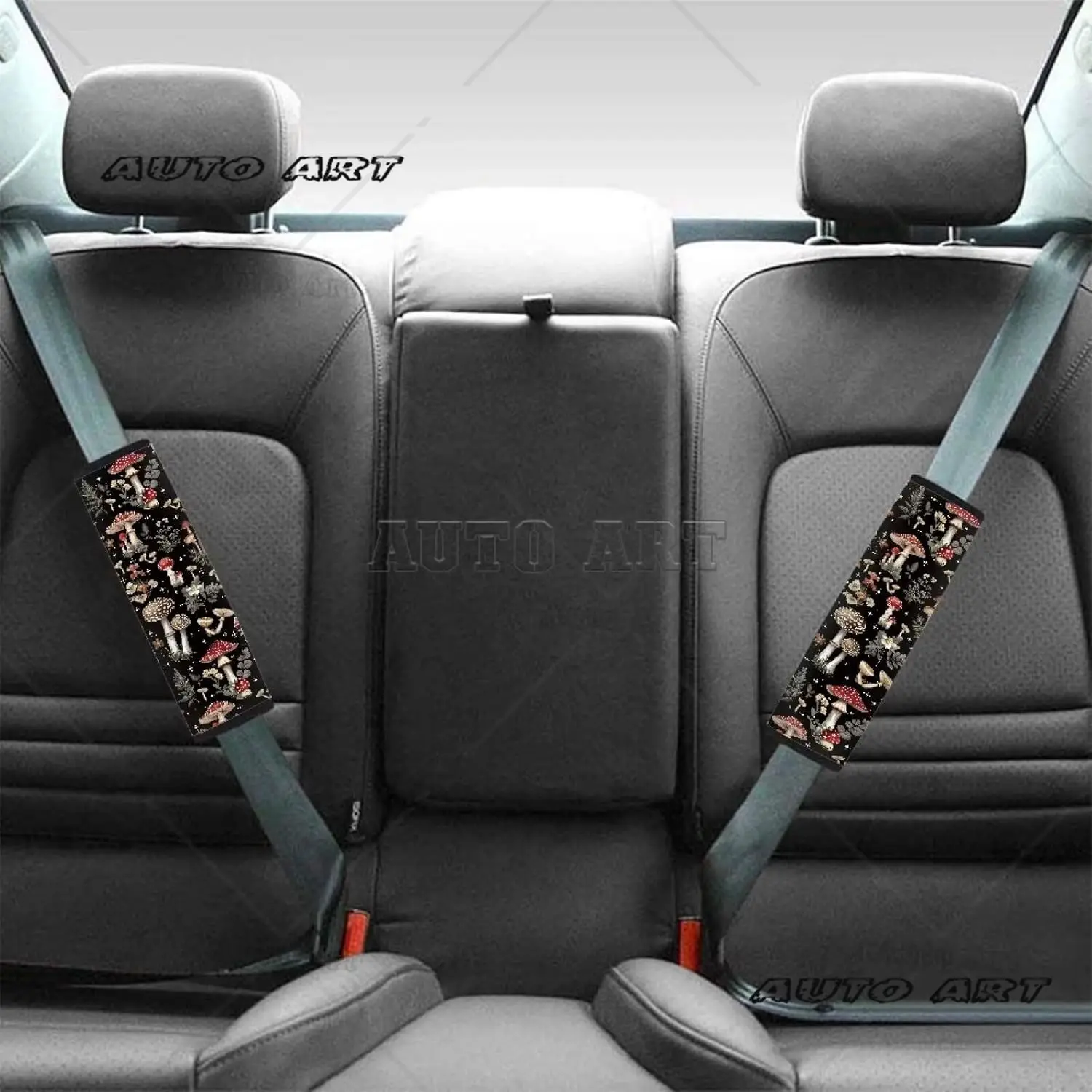 Aesthetic Mushroom Car Seat Belt Pads Cover 2 Pack Seat Belt Shoulder Release Stress to Shoulder for a Safety Driving