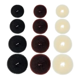 Magic Hair Bun Maker Donut - Elegant Hair Styling Accessory in Black/Brown/Ivory (Ivory 11cm)