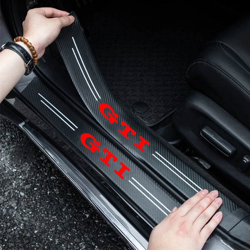 VW GTI 폴로 골프 파사트 시로코 티구안 제타 T-ROC 투아렉 자동차 문짝 스티커, 스크래치 방지 데칼 액세서리, 5 개