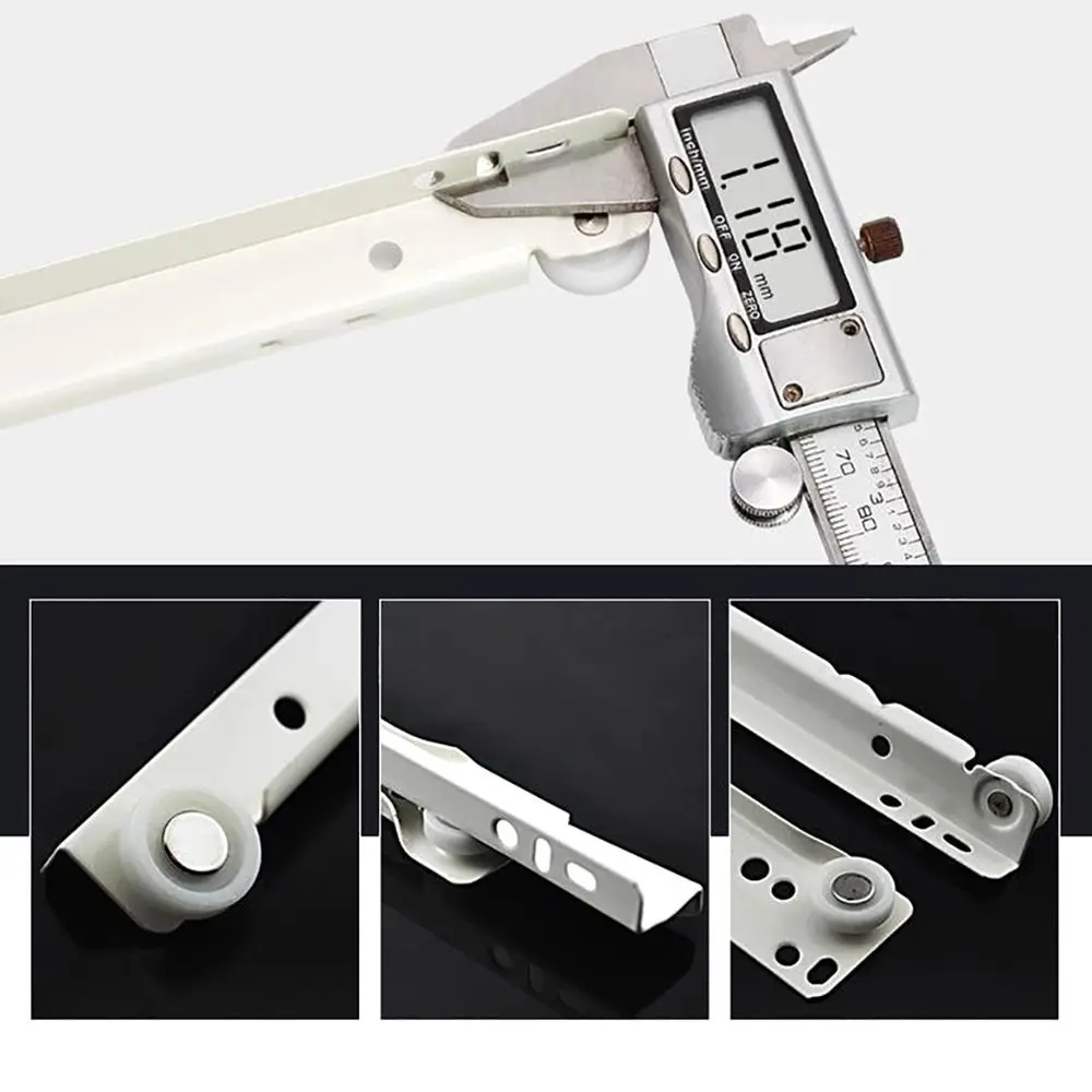 1Pair Mute Two Section Drawer Track Slides Cabinet Rails Thickening Table Chute Clothing Cabinets Roller Pulley Furniture Slide