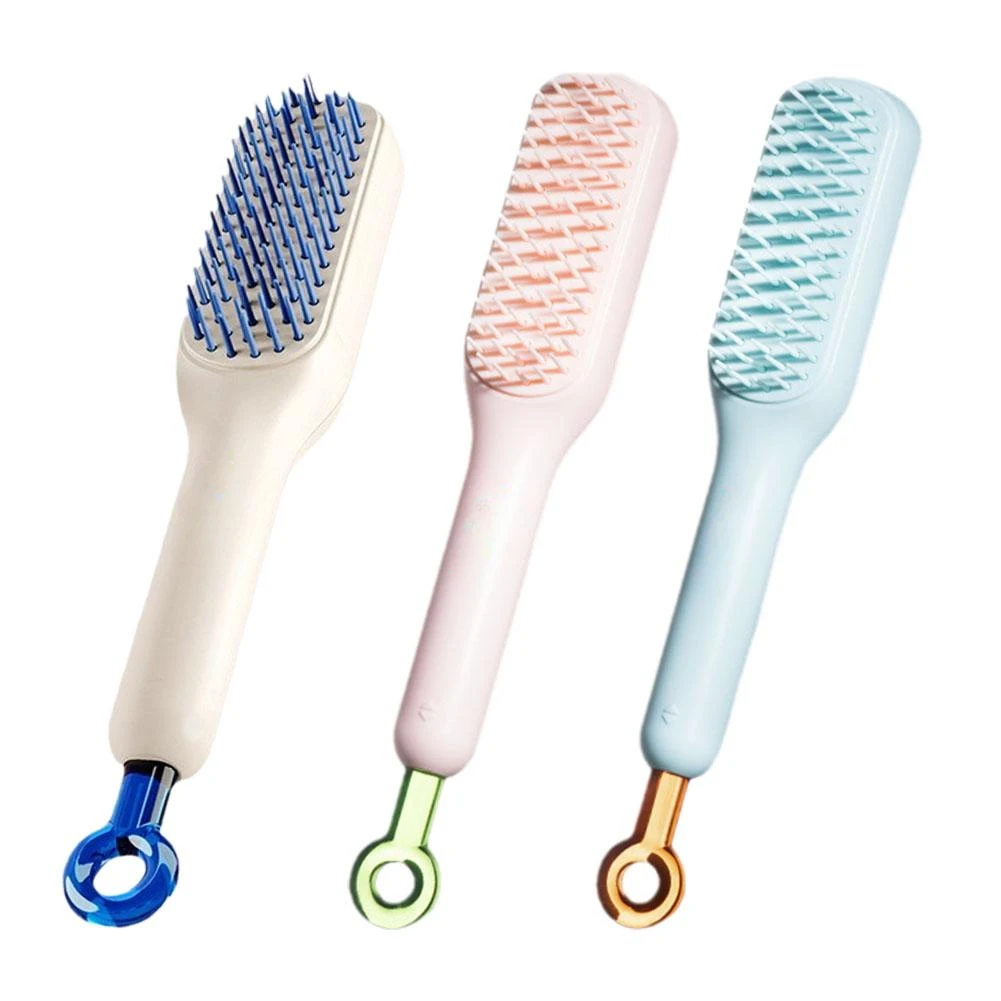Retractable Comb Self-cleaning Hair Brush Anti-static Massage Comb For Women Smooth Hair Self Cleaning Hair Brush Styling Tool