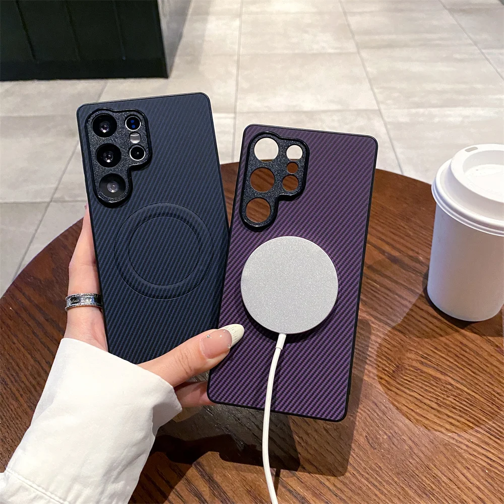 حافظة هاتف مغناطيسية من ألياف الكربون لهاتف سامسون...