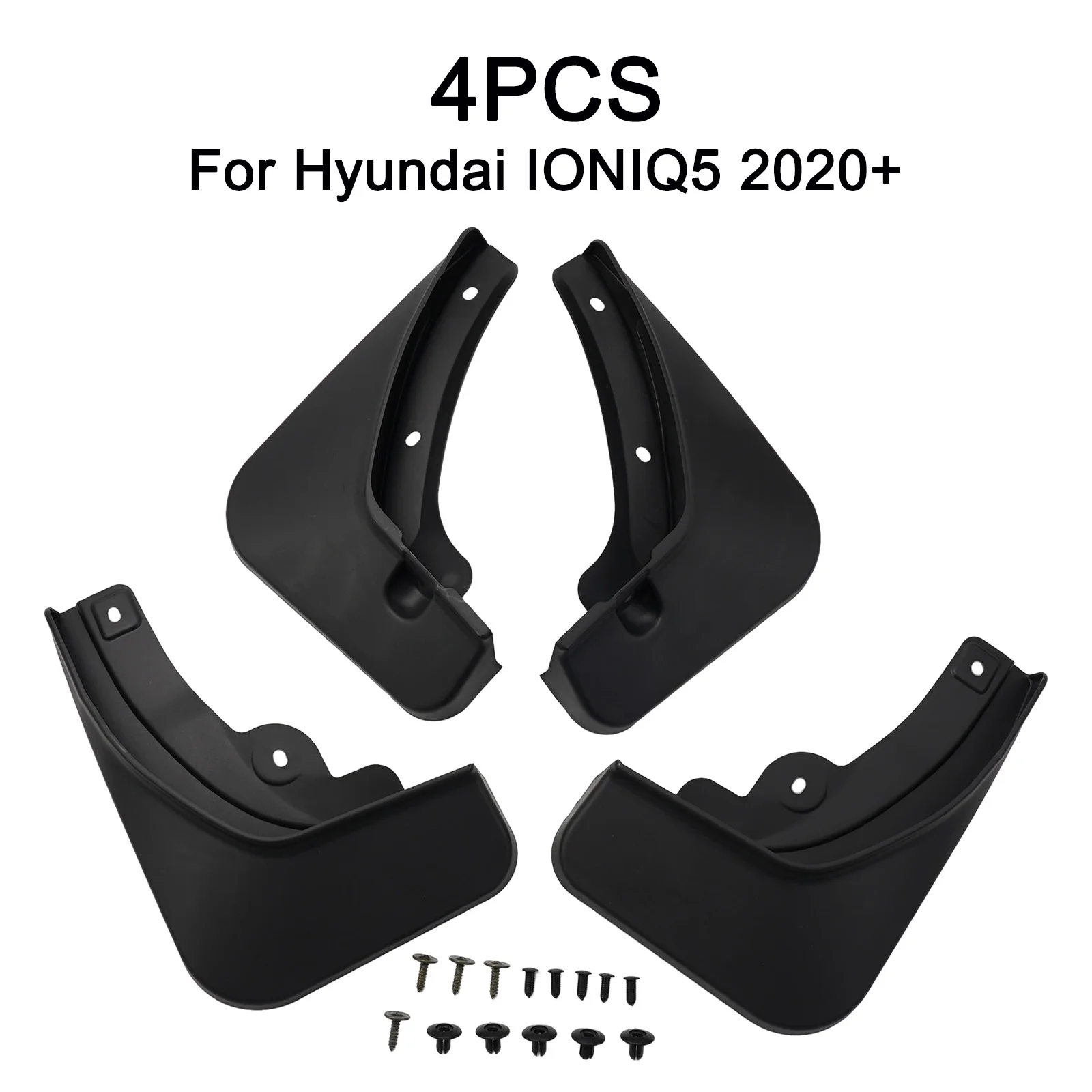 4xBlackCarFendersMudguardForHyundaiIoniq52020SplashGuards