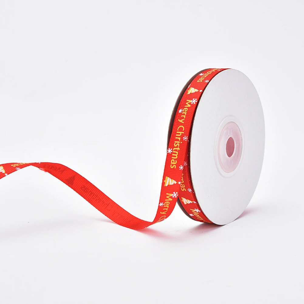 Christmas Ribbon, 10yards 10mm Wide Christmas Wrapping Ribbon