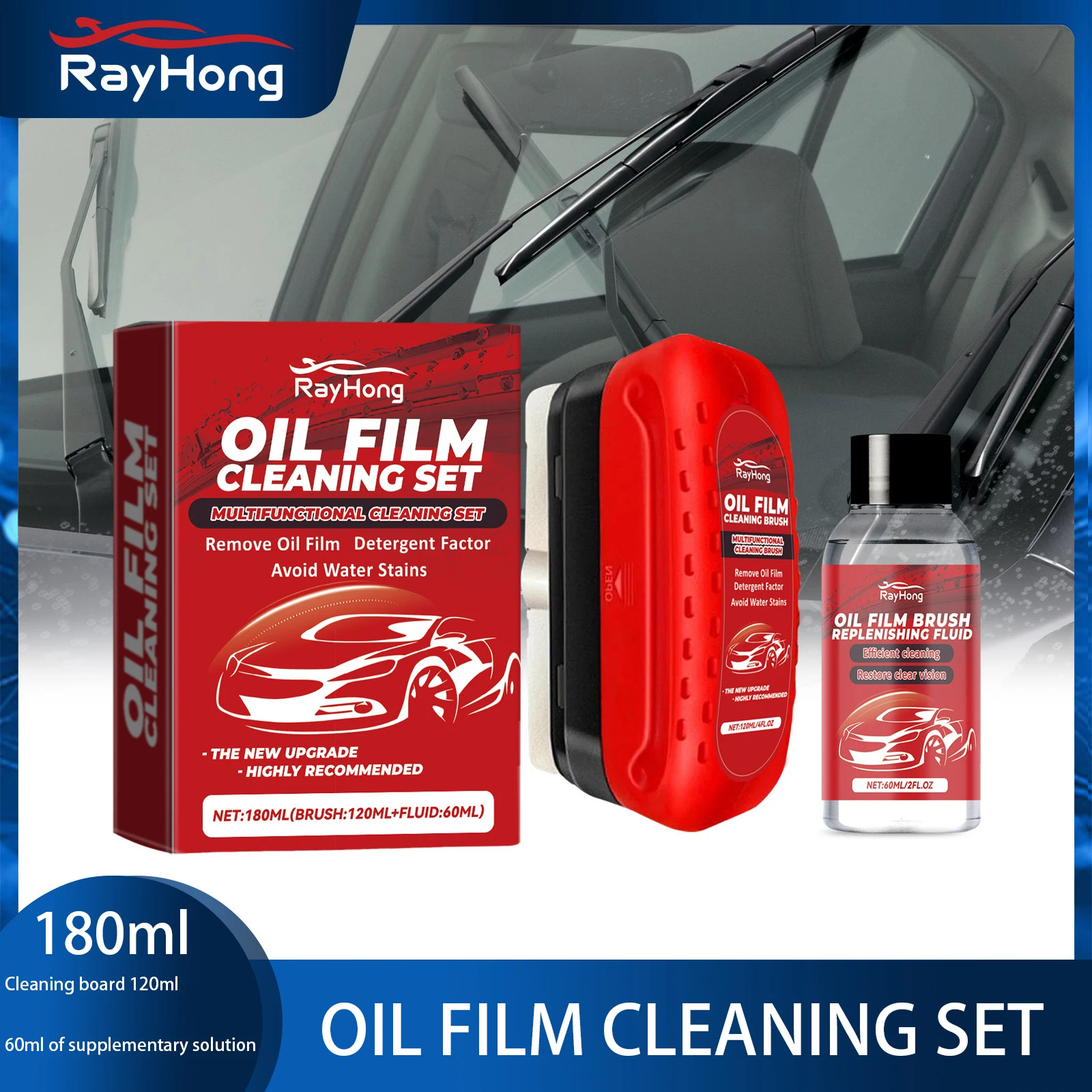 Car Glass Cleaner Brush Automotive Glass Sponge Cleaning Polishing Care Car Windshield Oil Film Cleaner Maintenance Cleaning