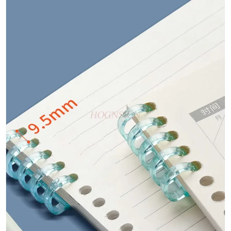 10개입 루즈리프 노트, 바인더, 링, 투명 북링, 코일, 바인딩 클립, 펀칭 링, 버클 링