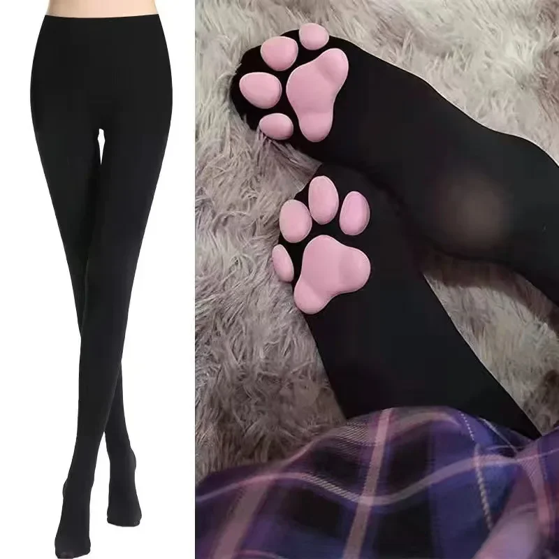 Gothic Lolita Thigh High Cat Claw Stockings - Women's Sexy Harajuku Style Compression Lingerie