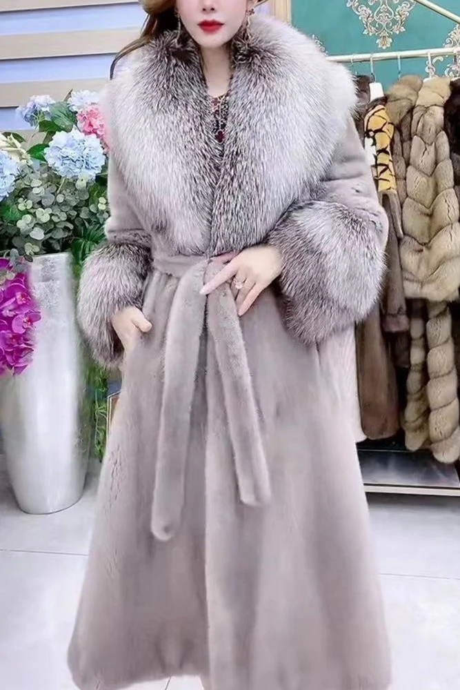 High-End Women's Coat 2023 Winter Clothes New Fashion Imitation Mink Socialite Loose-fit Elegant Long-sleeve Lady Furry Jacket