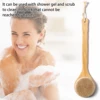 Natural Bristle Long Handle Bath Brush Soft Hair Bath Brush Bathroom Body Brushes Mud Back Scrubber Shower Massage Brush 6