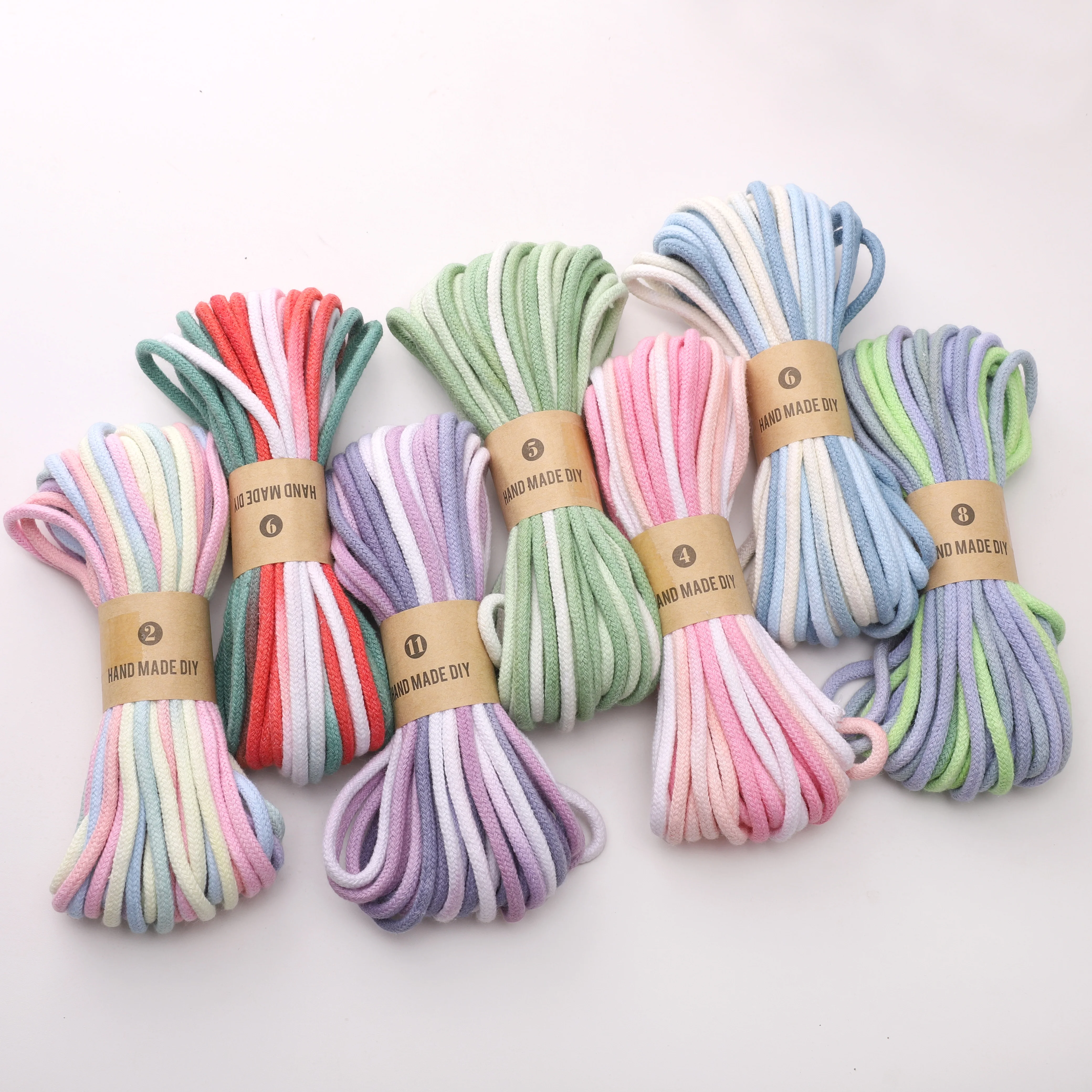Colored Gradient Cotton Cord 4mm 10m for Bag Garment Home Textile Decor Phone Car Hanging Ropes DIY Sewing & Craft Accessories
