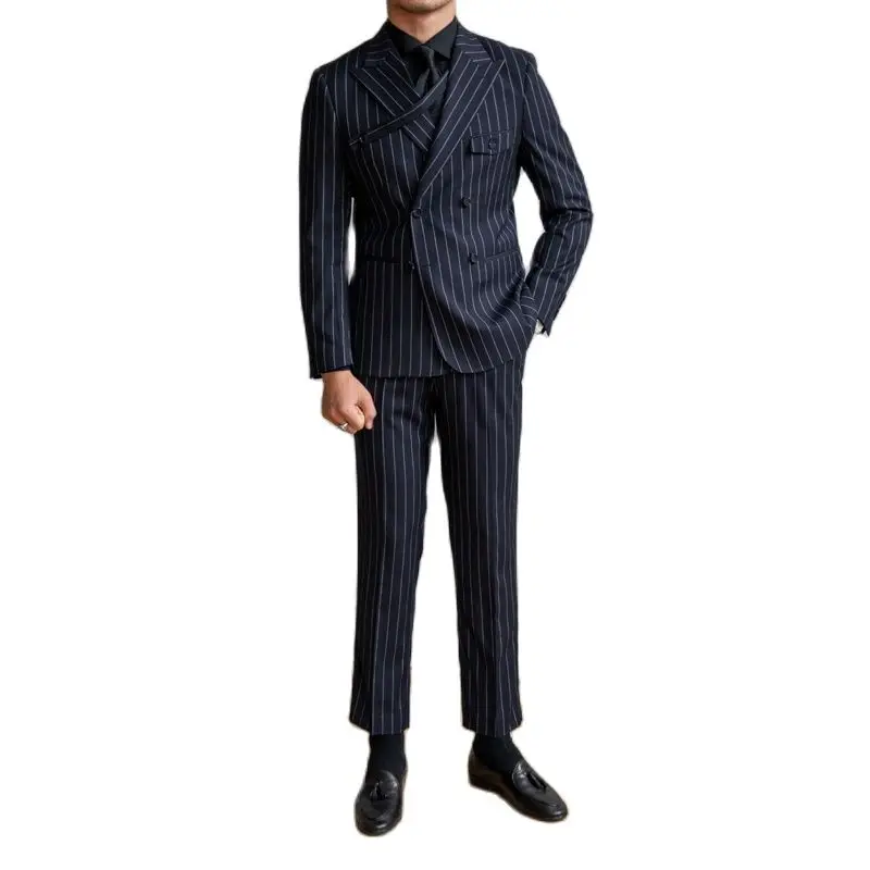 

2022 In Stock 2 Pieces Men Business Blazers Slim Large Size Boutique Suit