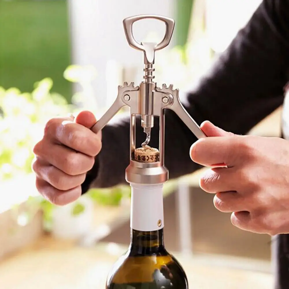 

Portable Stainless Steel Red Wine Opener Wing Type Metal Sommeliers Wine Corkscrew Bottle Openers Corkscrews Wine Cork Remover