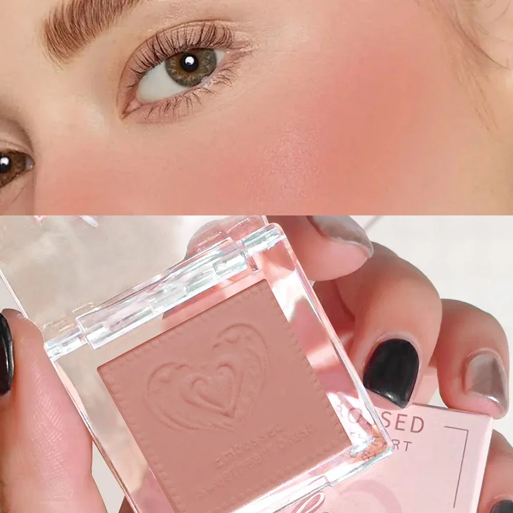 Flawless matte blush, pink - waterproof, suitable for all skin tones, portable travel style 5