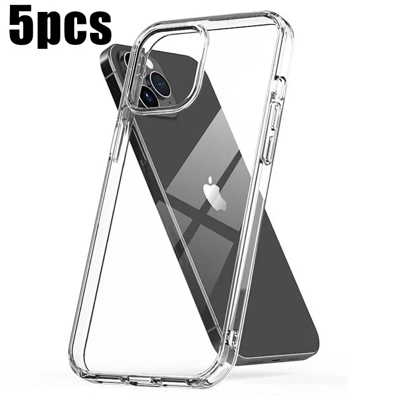 thumbnail image 1 of Funda de teléfono transparente para iPhone 16, 11, 12, 13, 14, 15 Pro Max, silicona TPU suave para iPhone XS Max XR, funda trasera transparente, 1 of 5