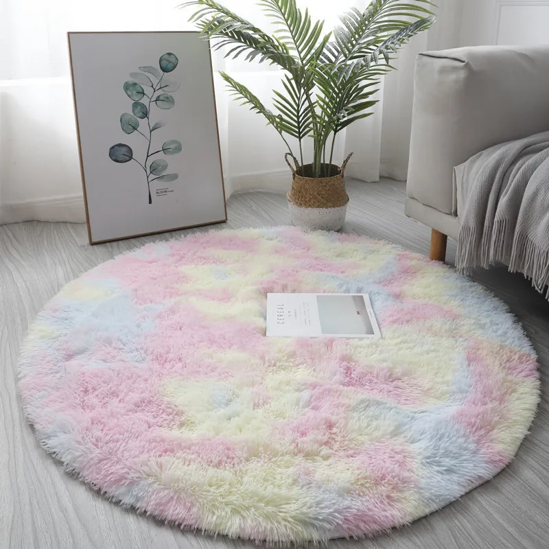 Super Soft Plush Round Rug Mat Fluffy White Carpets For Living Room Home Decor Bedroom Kid Room Decoration Salon Thick Pile Rug 2