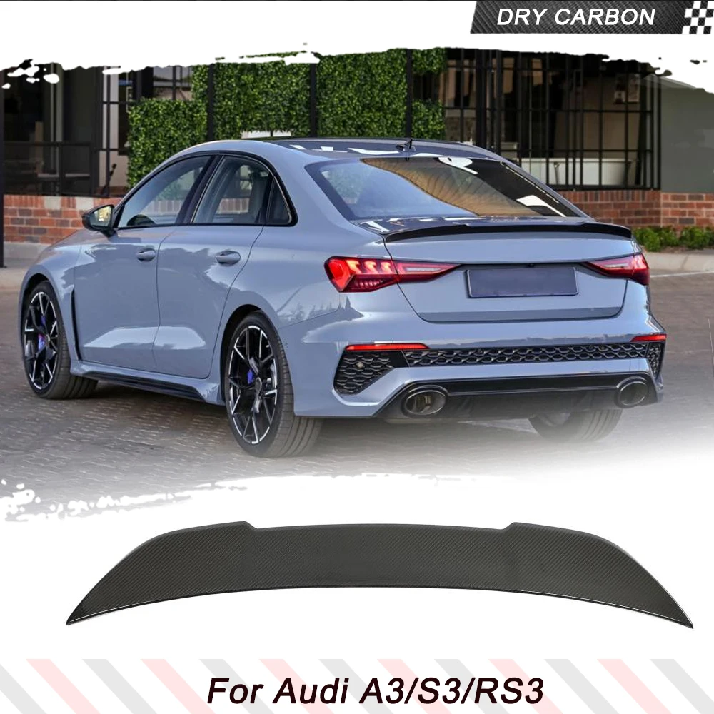 

Автомобильный задний гоночный спойлер багажник Highkick крыло губа для Audi A3/ S3/ RS3 2022-2024 Prepreg сухое углеродное волокно задний спойлер