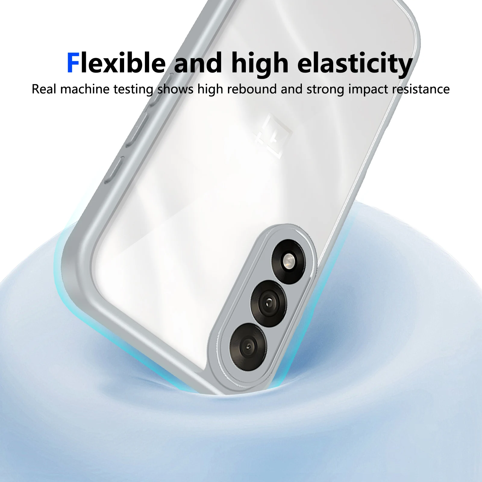 Shockproof Silicone TPU Bumper with Clear Back Hard Phone Case