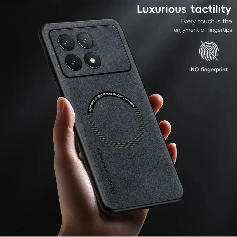 Luxury Magnetic Leather Phone Case - Shockproof Business Smooth-Touch Sheepskin Cover