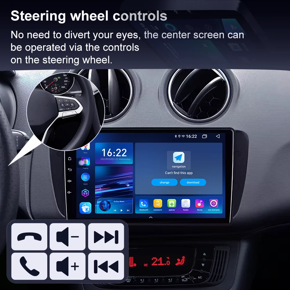 Android 16 Radio de coche para Seat Ibiza MK4 6J 2008-2015 reproductor Multimedia automático CarPlay Android Auto GPS Bluetooth 4G WIFI unidad principal 4