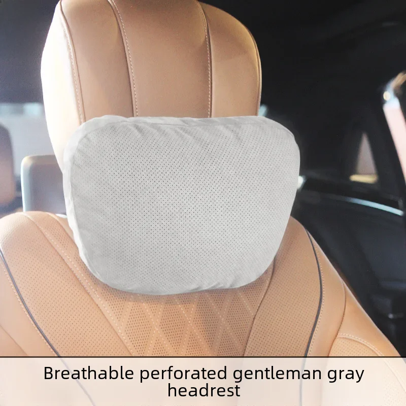 Cojín para el cuello de Mercedes Clase S, cojín de cuero transpirable para asiento de coche, reposacabezas para BMW Serie Z, Mercedes Serie V