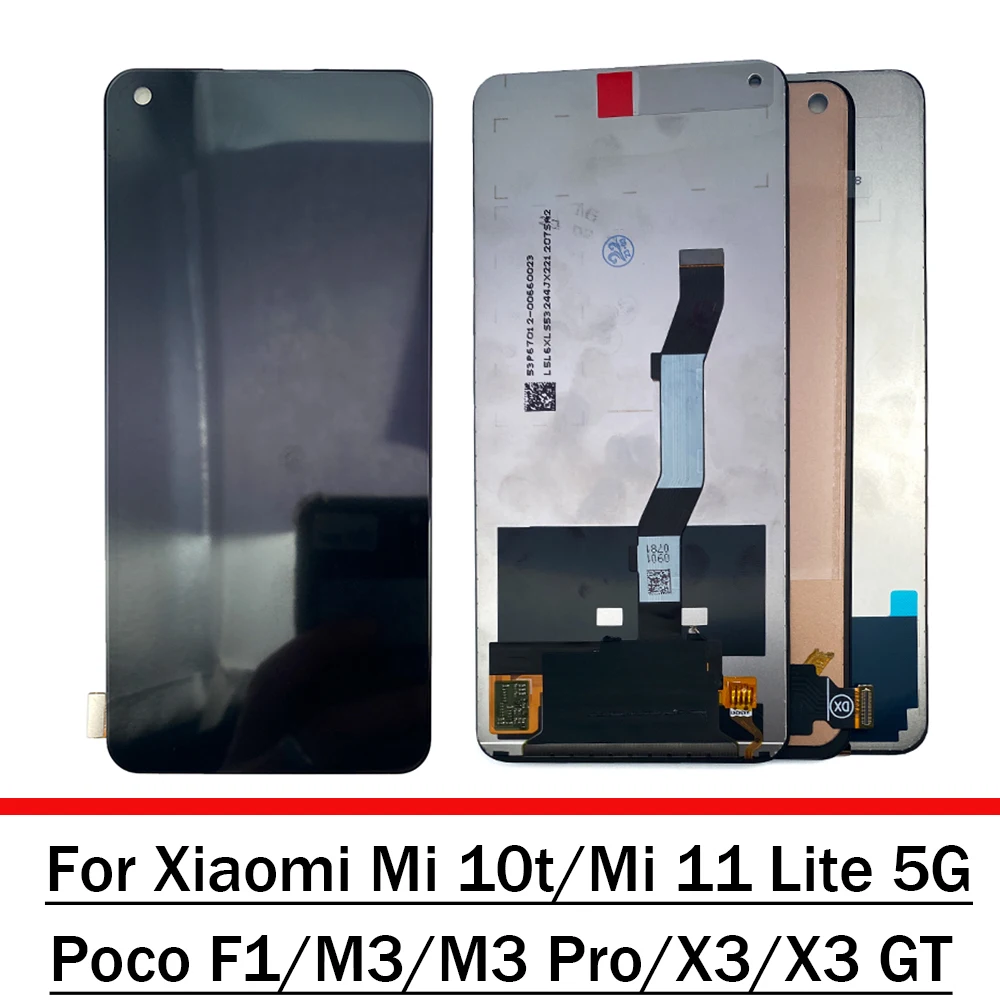 

For Xiaomi Mi 11 Lite 5G 100% Tested LCD Display Touch Screen Digitizer Assembly Replacement For Mi 10t / Poco F1 M3 Pro X3 GT
