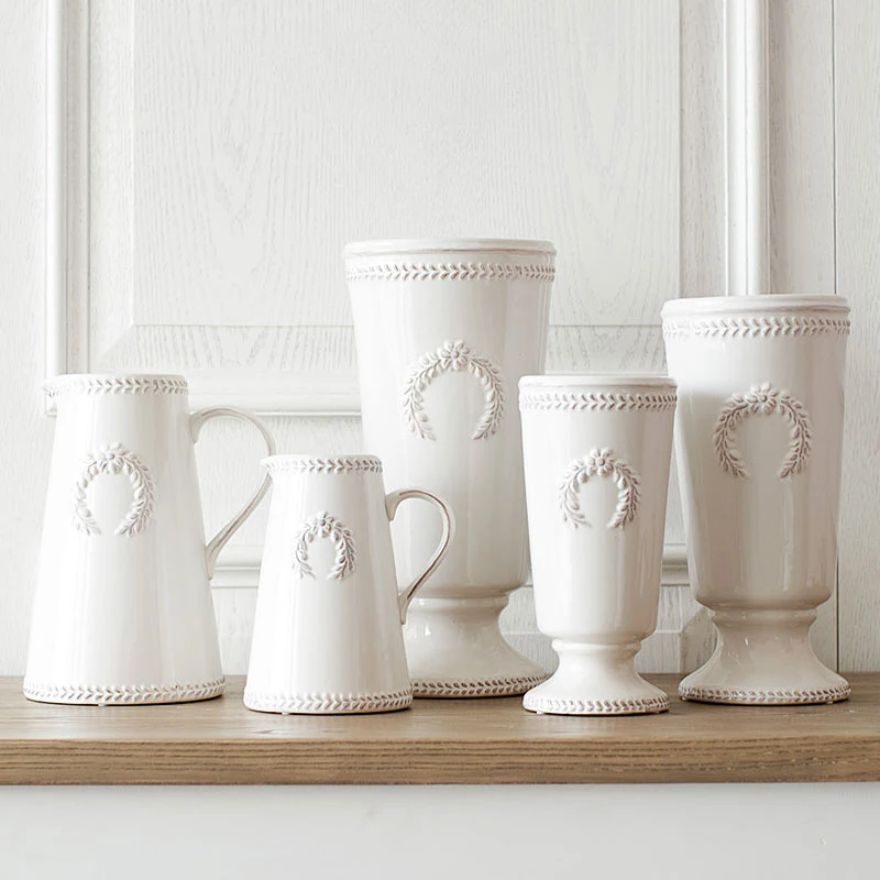 

Современная декоративная ваза для гостиной, украшение для дома, белые керамические сушеные цветы, Гидропонные вазы для цветов, ваза для риса и ушей